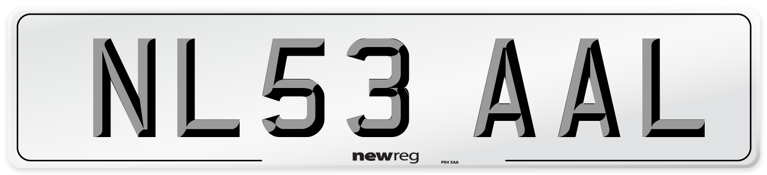 NL53 AAL Number Plate from New Reg